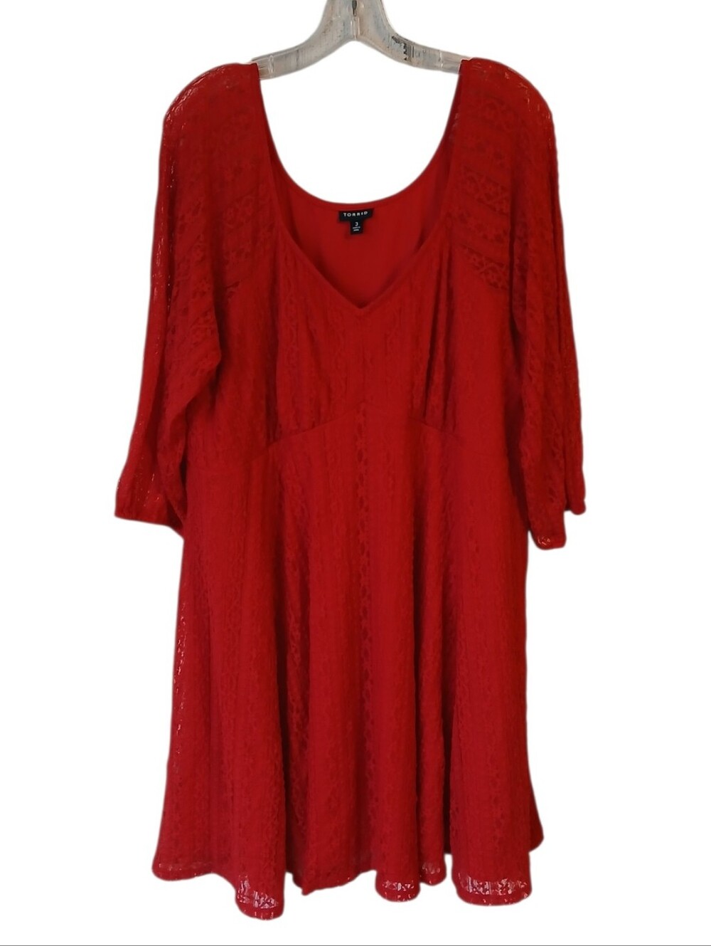 Torrid Red Lace Scoop Neck Dress